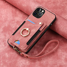 Silikon Hülle Handyhülle Gummi Schutzhülle Flexible Leder Tasche SD2 für Apple iPhone 13 Pro Max Rosa