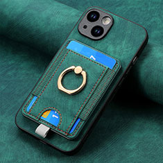 Silikon Hülle Handyhülle Gummi Schutzhülle Flexible Leder Tasche SD2 für Apple iPhone 14 Grün