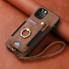 Silikon Hülle Handyhülle Gummi Schutzhülle Flexible Leder Tasche SD2 für Apple iPhone 14 Pro Braun