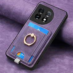 Silikon Hülle Handyhülle Gummi Schutzhülle Flexible Leder Tasche SD2 für OnePlus 11 5G Helles Lila