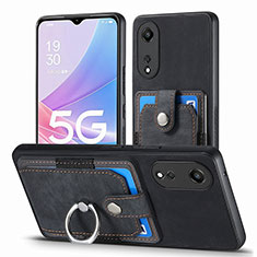 Silikon Hülle Handyhülle Gummi Schutzhülle Flexible Leder Tasche SD2 für Oppo A58 5G Schwarz
