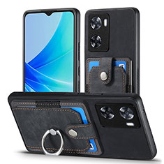 Silikon Hülle Handyhülle Gummi Schutzhülle Flexible Leder Tasche SD2 für Oppo A77 4G Schwarz