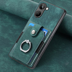 Silikon Hülle Handyhülle Gummi Schutzhülle Flexible Leder Tasche SD2 für Realme 10 4G Grün