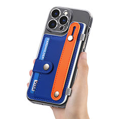Silikon Hülle Handyhülle Gummi Schutzhülle Flexible Leder Tasche SD3 für Apple iPhone 14 Pro Blau