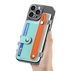 Silikon Hülle Handyhülle Gummi Schutzhülle Flexible Leder Tasche SD3 für Apple iPhone 14 Pro Cyan