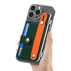 Silikon Hülle Handyhülle Gummi Schutzhülle Flexible Leder Tasche SD3 für Apple iPhone 14 Pro Grün