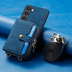 Silikon Hülle Handyhülle Gummi Schutzhülle Flexible Leder Tasche SD3 für Samsung Galaxy S22 5G Blau