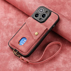 Silikon Hülle Handyhülle Gummi Schutzhülle Flexible Leder Tasche SD4 für Apple iPhone 13 Pro Max Rosa