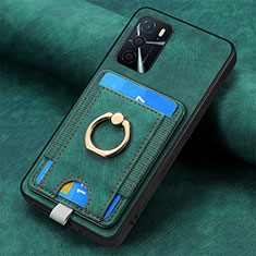 Silikon Hülle Handyhülle Gummi Schutzhülle Flexible Leder Tasche SD4 für Oppo A16 Grün