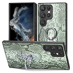 Silikon Hülle Handyhülle Gummi Schutzhülle Flexible Leder Tasche SD4 für Samsung Galaxy S22 Ultra 5G Grün