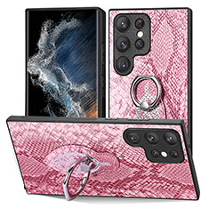 Silikon Hülle Handyhülle Gummi Schutzhülle Flexible Leder Tasche SD4 für Samsung Galaxy S23 Ultra 5G Pink