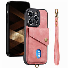 Silikon Hülle Handyhülle Gummi Schutzhülle Flexible Leder Tasche SD5 für Apple iPhone 13 Pro Max Rosa