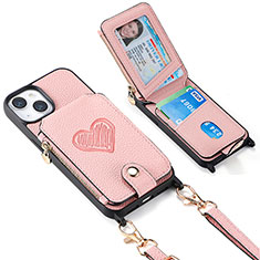 Silikon Hülle Handyhülle Gummi Schutzhülle Flexible Leder Tasche SD5 für Apple iPhone 13 Rosa