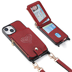 Silikon Hülle Handyhülle Gummi Schutzhülle Flexible Leder Tasche SD5 für Apple iPhone 13 Rot