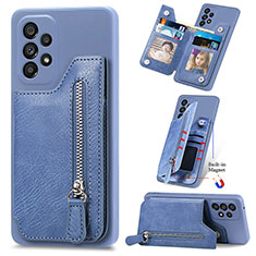 Silikon Hülle Handyhülle Gummi Schutzhülle Flexible Leder Tasche SD5 für Samsung Galaxy A23 5G Blau
