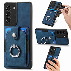 Silikon Hülle Handyhülle Gummi Schutzhülle Flexible Leder Tasche SD5 für Samsung Galaxy S21 FE 5G Blau
