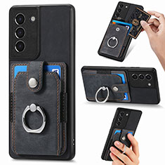 Silikon Hülle Handyhülle Gummi Schutzhülle Flexible Leder Tasche SD5 für Samsung Galaxy S21 FE 5G Schwarz