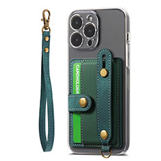 Silikon Hülle Handyhülle Gummi Schutzhülle Flexible Leder Tasche SD6 für Apple iPhone 14 Pro Grün