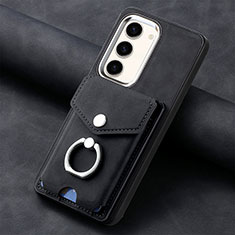 Silikon Hülle Handyhülle Gummi Schutzhülle Flexible Leder Tasche SD6 für Samsung Galaxy S23 5G Schwarz
