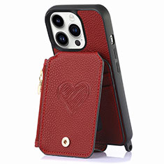 Silikon Hülle Handyhülle Gummi Schutzhülle Flexible Leder Tasche SD7 für Apple iPhone 13 Pro Max Rot
