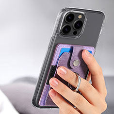 Silikon Hülle Handyhülle Gummi Schutzhülle Flexible Leder Tasche SD7 für Apple iPhone 15 Pro Max Violett