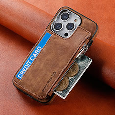 Silikon Hülle Handyhülle Gummi Schutzhülle Flexible Leder Tasche SD8 für Apple iPhone 13 Pro Max Braun