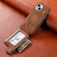 Silikon Hülle Handyhülle Gummi Schutzhülle Flexible Leder Tasche SD9 für Apple iPhone 15 Plus Braun