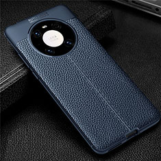 Silikon Hülle Handyhülle Gummi Schutzhülle Flexible Leder Tasche U01 für Huawei Mate 40 Pro Blau