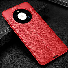 Silikon Hülle Handyhülle Gummi Schutzhülle Flexible Leder Tasche U01 für Huawei Mate 40 Pro+ Plus Rot