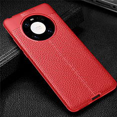 Silikon Hülle Handyhülle Gummi Schutzhülle Flexible Leder Tasche U01 für Huawei Mate 40E 4G Rot