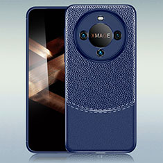 Silikon Hülle Handyhülle Gummi Schutzhülle Flexible Leder Tasche WL1 für Huawei Mate 60 Pro Blau