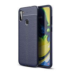 Silikon Hülle Handyhülle Gummi Schutzhülle Flexible Leder Tasche WL1 für Samsung Galaxy A11 Blau