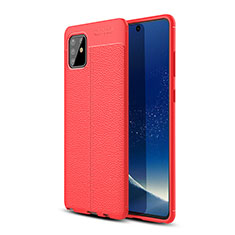 Silikon Hülle Handyhülle Gummi Schutzhülle Flexible Leder Tasche WL1 für Samsung Galaxy M60s Rot