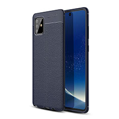 Silikon Hülle Handyhülle Gummi Schutzhülle Flexible Leder Tasche WL1 für Samsung Galaxy Note 10 Lite Blau