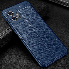 Silikon Hülle Handyhülle Gummi Schutzhülle Flexible Leder Tasche WL1 für Vivo T1 5G India Blau