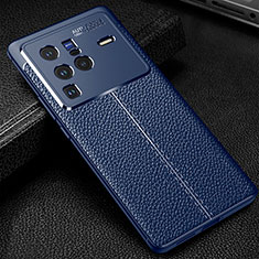 Silikon Hülle Handyhülle Gummi Schutzhülle Flexible Leder Tasche WL1 für Vivo X80 Pro 5G Blau