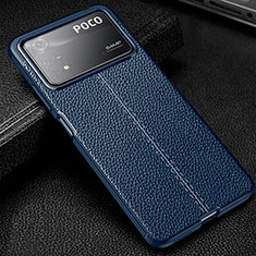 Silikon Hülle Handyhülle Gummi Schutzhülle Flexible Leder Tasche WL1 für Xiaomi Poco X4 Pro 5G Blau
