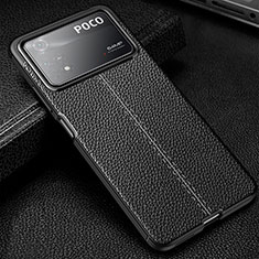 Silikon Hülle Handyhülle Gummi Schutzhülle Flexible Leder Tasche WL1 für Xiaomi Poco X4 Pro 5G Schwarz