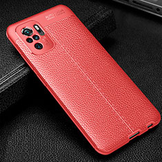 Silikon Hülle Handyhülle Gummi Schutzhülle Flexible Leder Tasche WL1 für Xiaomi Redmi Note 10 4G Rot