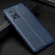 Silikon Hülle Handyhülle Gummi Schutzhülle Flexible Leder Tasche WL2 für Xiaomi Mi 10T 5G Blau