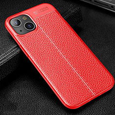Silikon Hülle Handyhülle Gummi Schutzhülle Flexible Leder Tasche Z01 für Apple iPhone 14 Rot