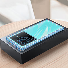 Silikon Hülle Handyhülle Gummi Schutzhülle Flexible Tasche Bling-Bling AT2 für Vivo X80 Pro 5G Blau