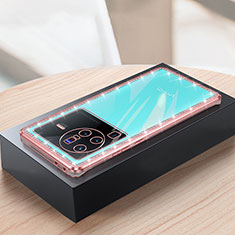 Silikon Hülle Handyhülle Gummi Schutzhülle Flexible Tasche Bling-Bling AT2 für Vivo X80 Pro 5G Rosa