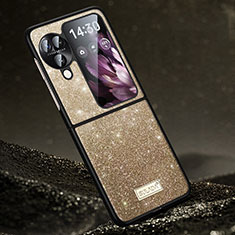 Silikon Hülle Handyhülle Gummi Schutzhülle Flexible Tasche Bling-Bling LD1 für Oppo Find N3 Flip 5G Gold