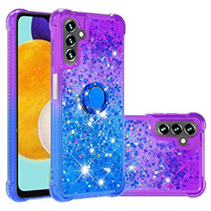 Silikon Hülle Handyhülle Gummi Schutzhülle Flexible Tasche Bling-Bling mit Fingerring Ständer S02 für Samsung Galaxy A13 5G Violett
