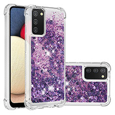 Silikon Hülle Handyhülle Gummi Schutzhülle Flexible Tasche Bling-Bling S01 für Samsung Galaxy A02s Violett