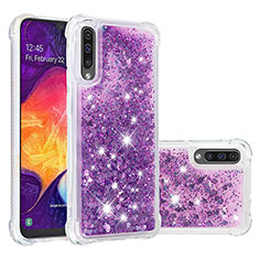 Silikon Hülle Handyhülle Gummi Schutzhülle Flexible Tasche Bling-Bling S01 für Samsung Galaxy A50S Violett