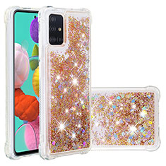 Silikon Hülle Handyhülle Gummi Schutzhülle Flexible Tasche Bling-Bling S01 für Samsung Galaxy A51 4G Gold