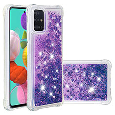 Silikon Hülle Handyhülle Gummi Schutzhülle Flexible Tasche Bling-Bling S01 für Samsung Galaxy A51 5G Violett