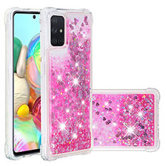 Silikon Hülle Handyhülle Gummi Schutzhülle Flexible Tasche Bling-Bling S01 für Samsung Galaxy A71 5G Pink